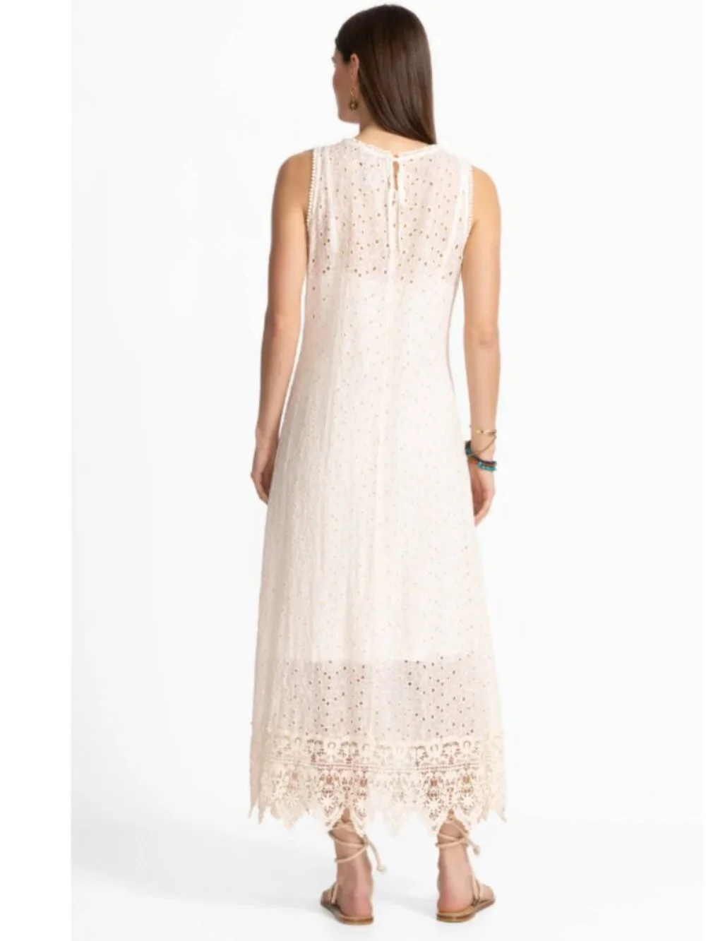 Johnny Was Natural Nydia Applique Tank Dress Slip - Picture 7 of 12